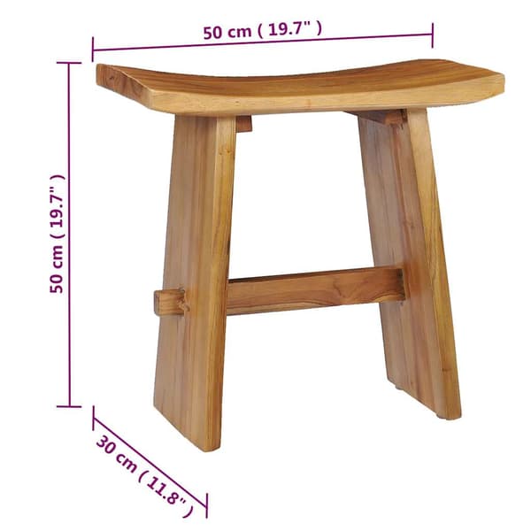 vidaXL Pall massiv teak