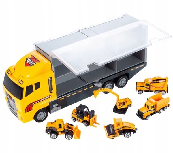 Tir Cargo trailer + 6 entreprenørkøretøjer U952