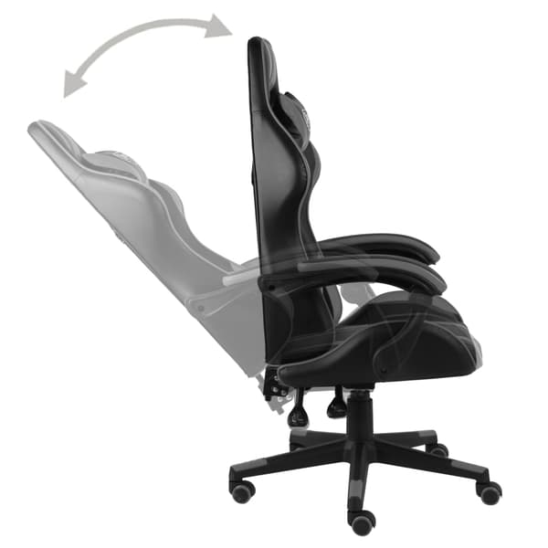 vidaXL gamingstol, sort og grå, kunstlæder