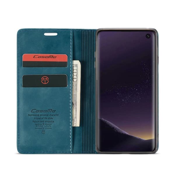 CASEME Etui til Samsung Galaxy S10E, Læderpung, Blå
