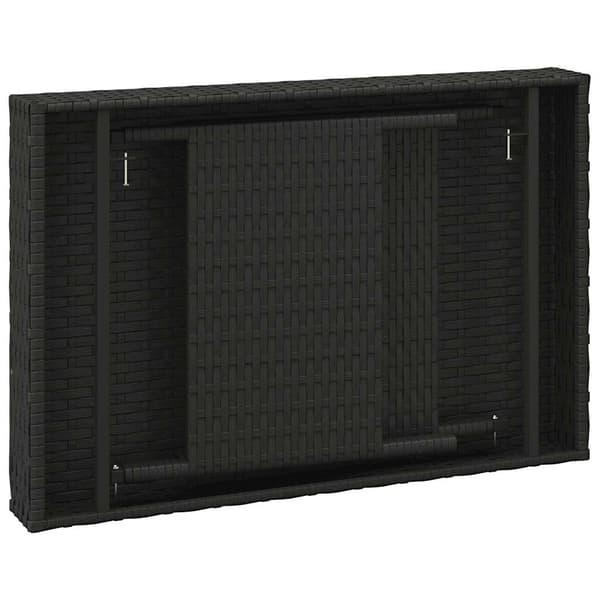 vidaXL foldbart sidebord sort 60x40x38 cm polyrattan