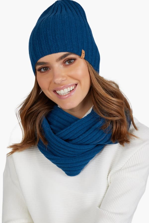 PERLA - mørk turkisstribet hat