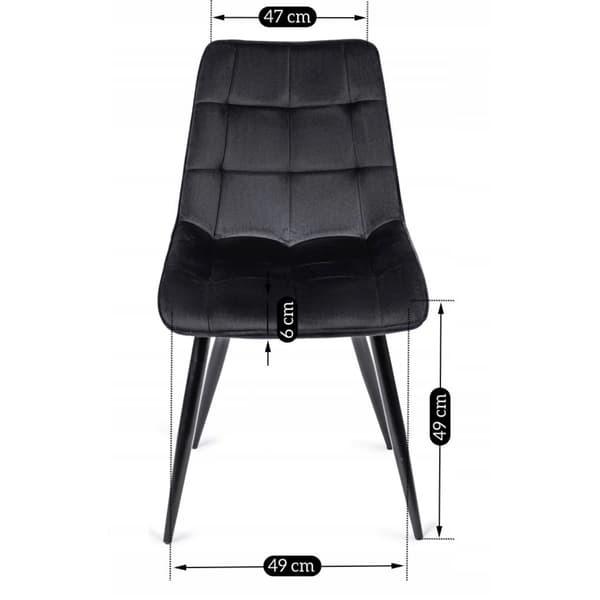 RIO Polstret Spisestol Sort Velour Moderne Loft
