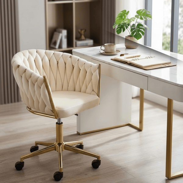 Cristian kontorsstol, beige sammet
