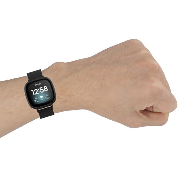 Ranneke Fitbit Versa 4 / Sense 2 -rannekkeelle, musta