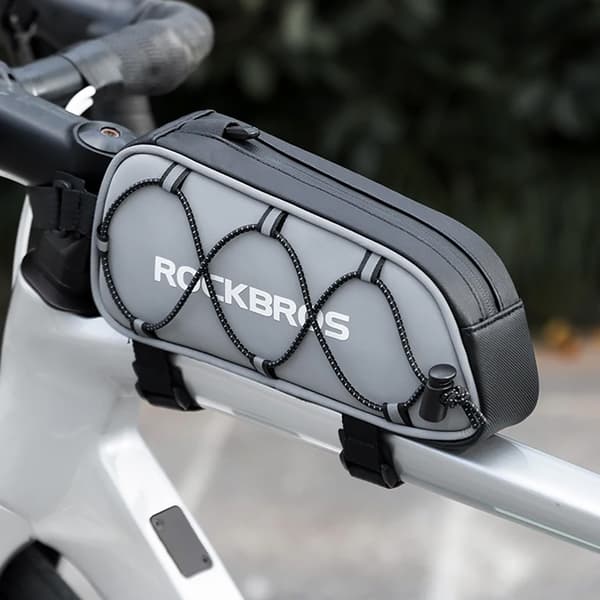 Rammonterad cykelväska 0,9 l - silver