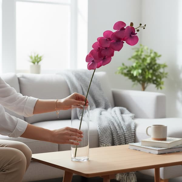 ORKIDEANOKSEN 90 cm VÄRI tummanpunainen