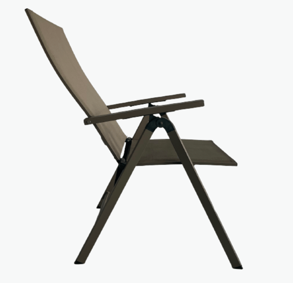 Justerbar, foldbar havestol - 7 positioner - Kaffebrun