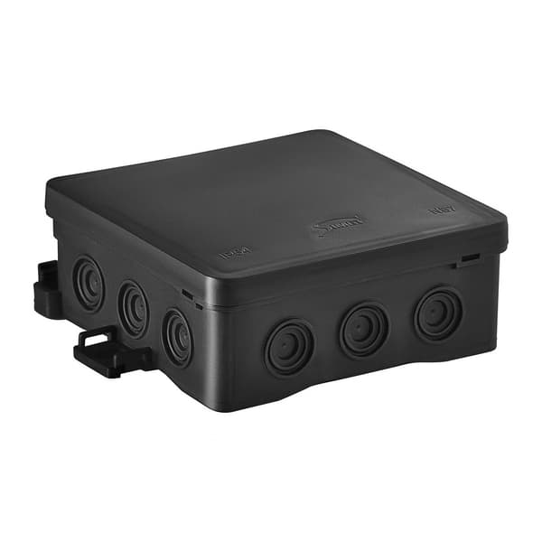 NS7 FASTBOxHOOK vægmonteret installationsboks, 100x100x40mm, sort