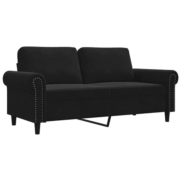 vidaXL 2-sitssoffa, svart, 140 cm, klädd i sammet