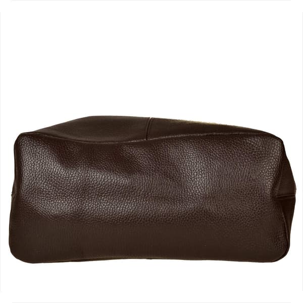 Chokladbrun shopper-axelväska i läder