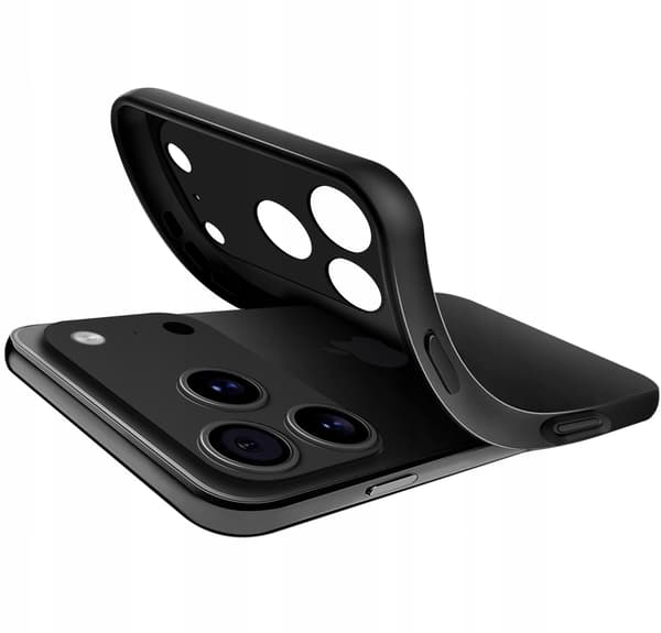ETUI til Apple iPhone 17 Pro SILIKONE MAT BAGSIDER sort + GLAS