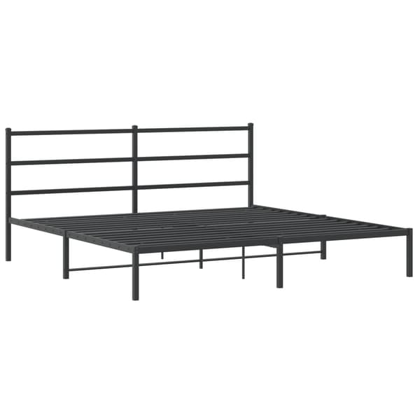 vidaXL metalsengestel med hovedgærde sort 193x203 cm