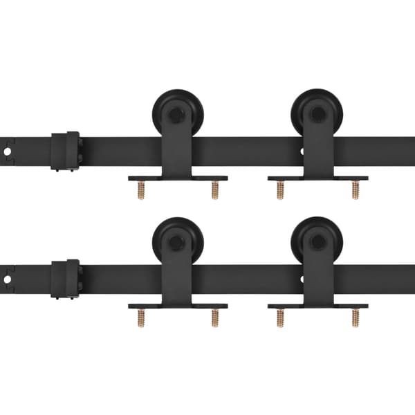 vidaXL monteringssystem til skydedør, 2 stk., 200 cm, stål, sort