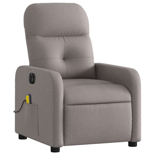 vidaXL Elektrisk vilfåtölj för massage, taupe, tyg