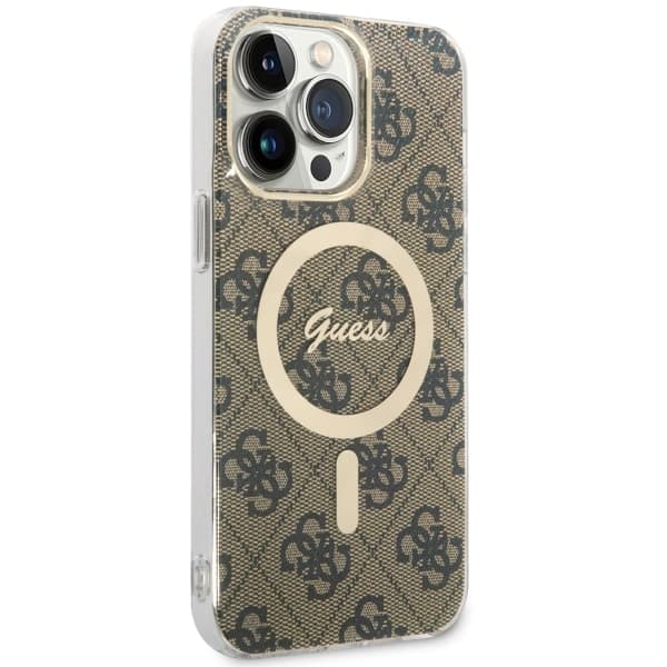 Guess IML 4G MagSafe-etui til iPhone 14 Pro Max, brun