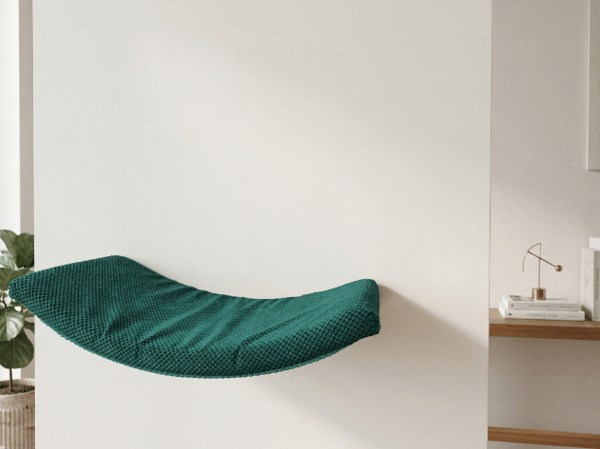 Arc metall katthylla 75cm flaskgrön