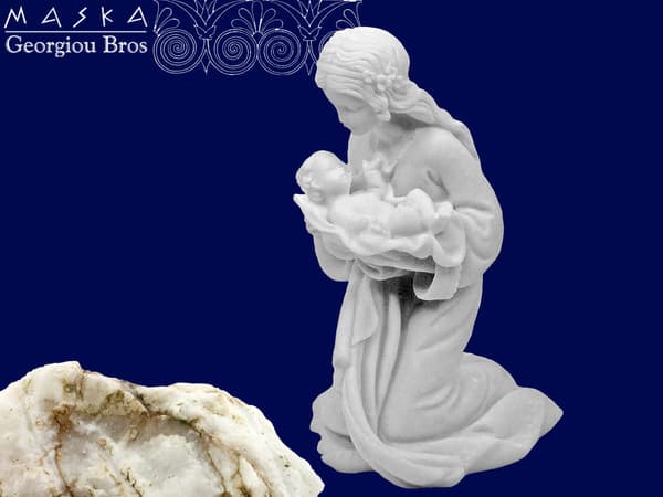 Maria med barn - græsk alabaster