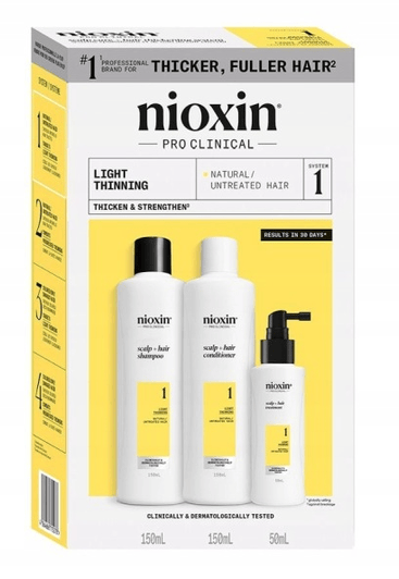 Nioxin System 1 Kit Shampoo+Plejemiddel+Sæbepleje 2x150+50 ml