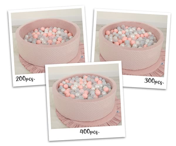Minky torrpool H-30 cm med 200 bollar - smutsrosa