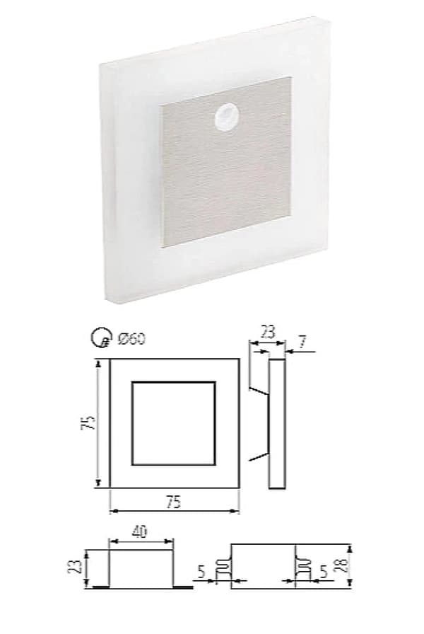 APUS LED 12V trappbelysning med rörelsesensor, neutralvit, KANLUX
