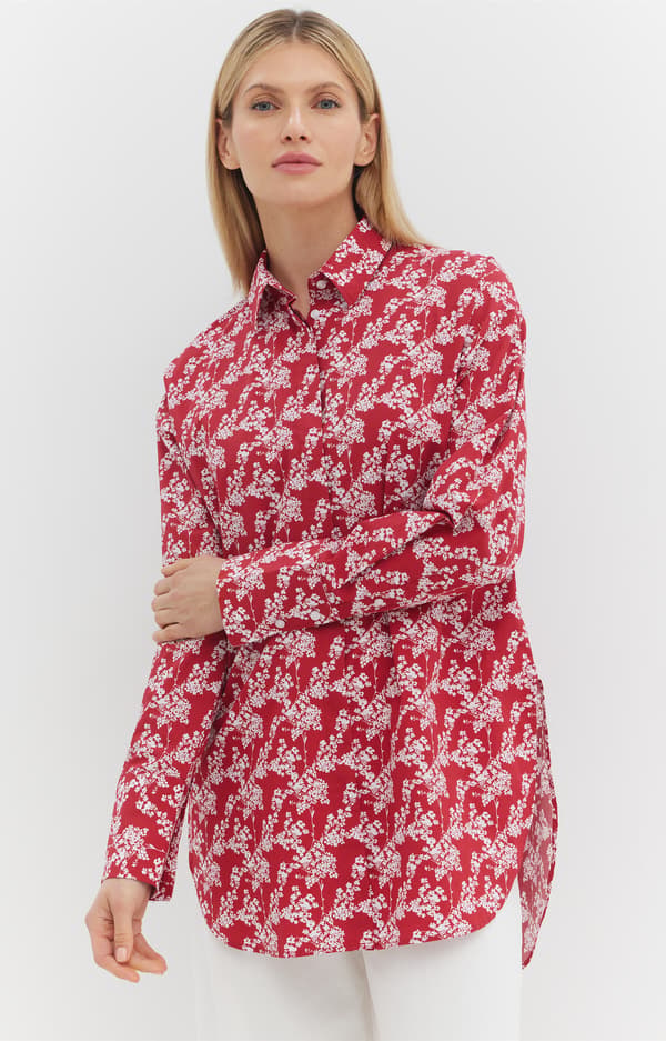 Oversized blomstret skjorte S