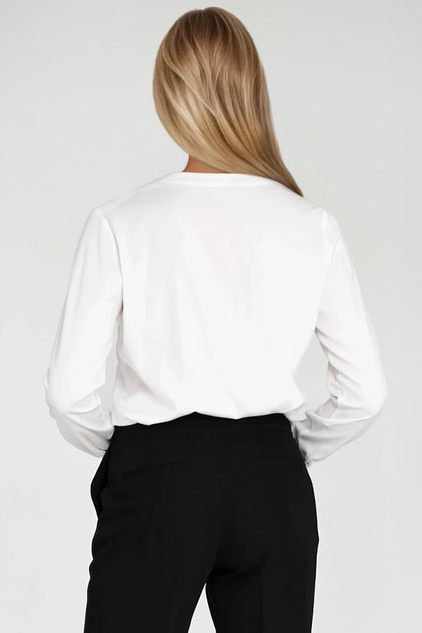 V-ringad blus - ecru 36