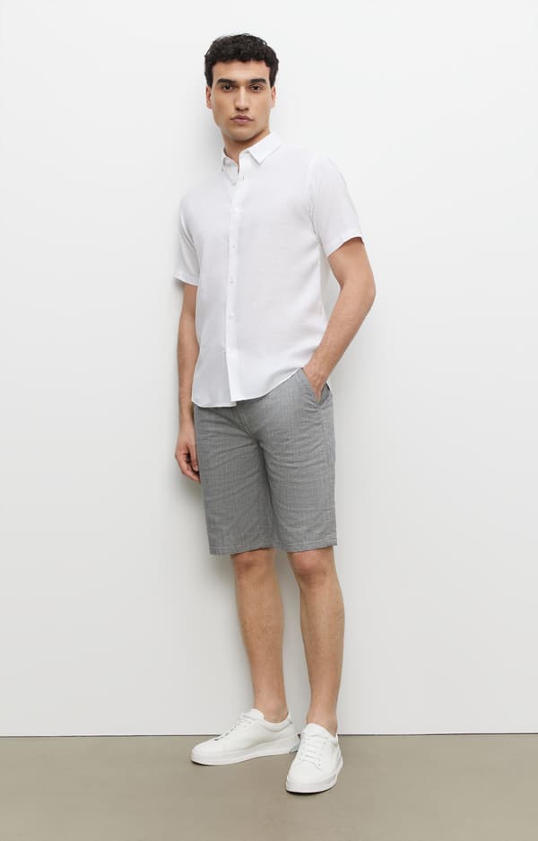 Slim fit hørskjorte M