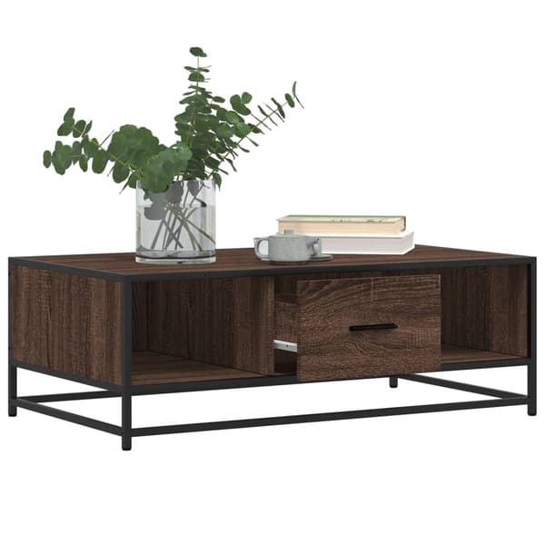 vidaXL sofabord brunt egetræ 100x57x35 cm