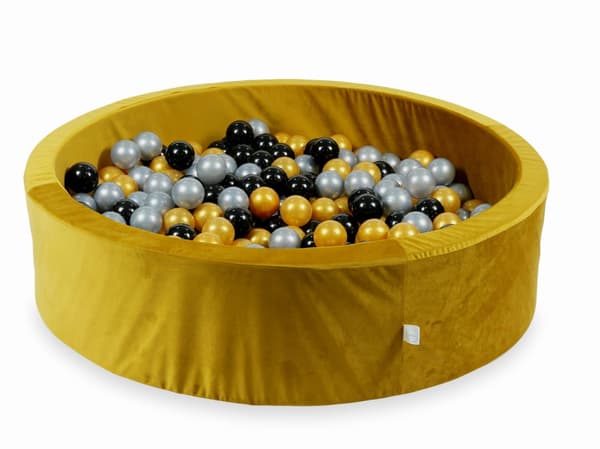 Tør boldbane 400 dele 110x30 fløjl guld: sølv, guld, sort