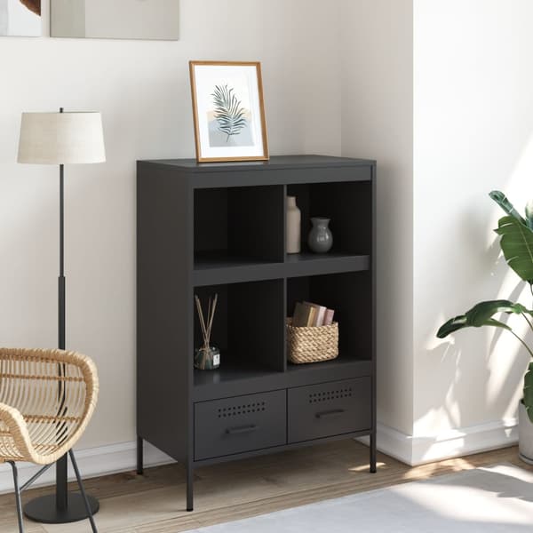 vidaXL skab, sort, 68x39x101,5 cm, stål