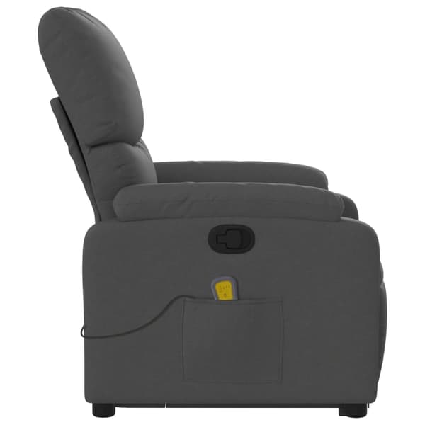 vidaXL Lyftbar massagefåtölj mörkgrå tyg