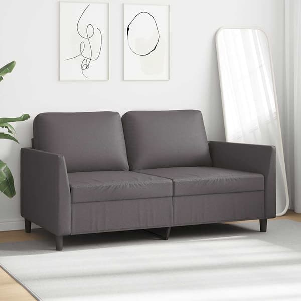vidaXL 2-sitssoffa, grå, 140 cm, konstläder