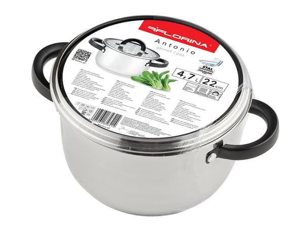 ANTONIO GRYDE I RUSTFRIT STÅL 22 CM 4,7 L Z/P