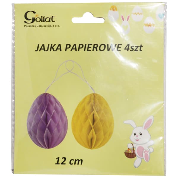 Dekorative farvede papirpaske-påskeegg 4 stk.