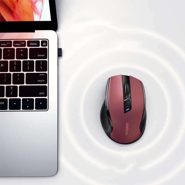 Precision Langaton Hiiri USB 2.4GHz Bluetooth 5.0 Optinen 4000 DPI Punainen