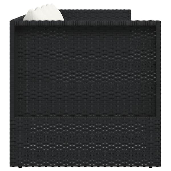 vidaXL havesofa i polyrattan med hynder, sort