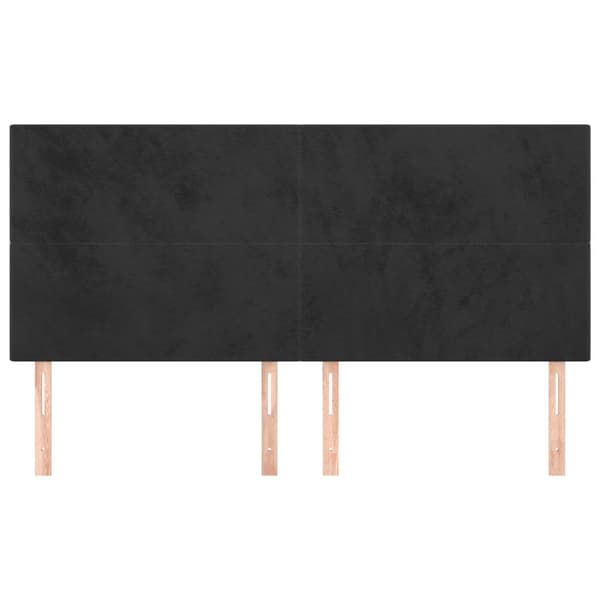 vidaXL sengegavle, 4 stk., sort, 100x5x78/88 cm, fløjl