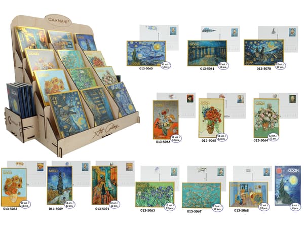 Set med 12 vykort - V. van Gogh, Irisar (CARMANI)