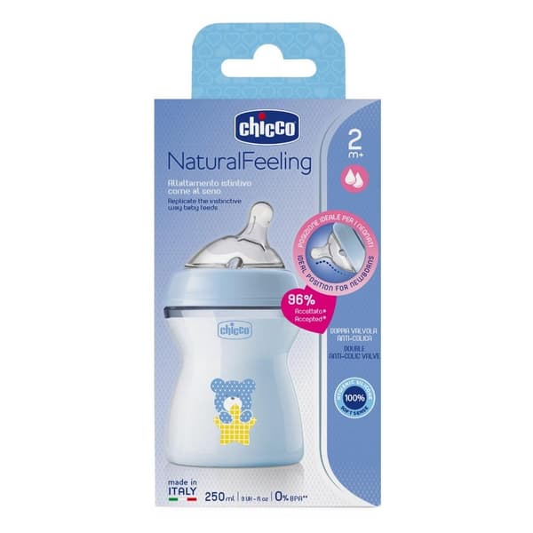 NaturalFeeling muovipullo sininen 250ml 2kk+