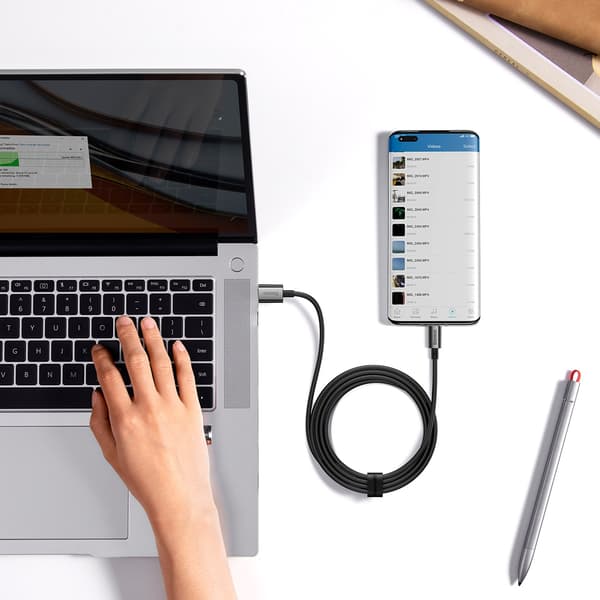 Superior-sarjan USB-A - USB-C 100W 2m -kaapeli - musta