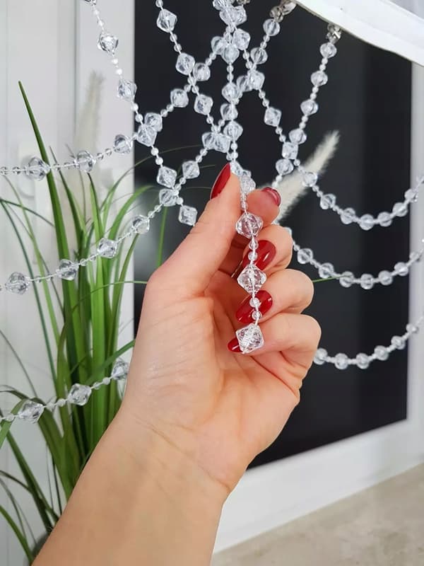 Gardin og panel, dekorativt sæt med perler