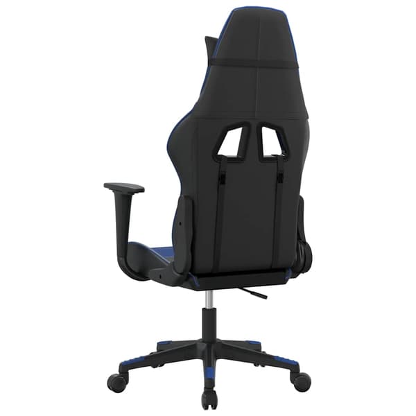 vidaXL massage-gamingstol, sort og blå, kunstlæder