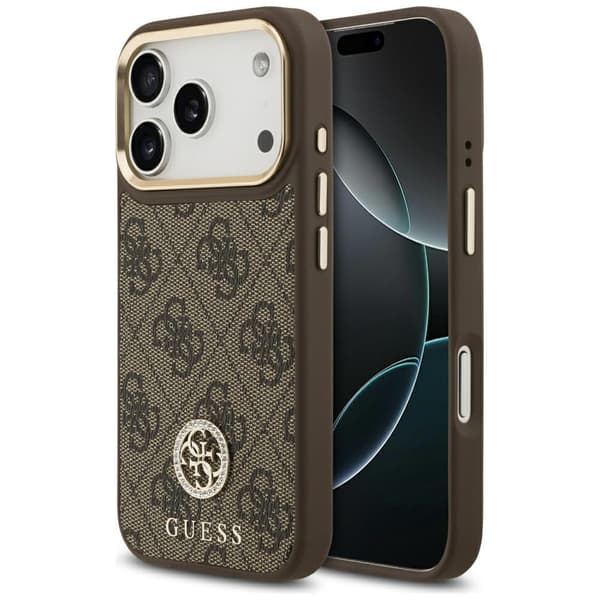 Guess 4G Strass Logo MagSafe-etui til iPhone 17 Pro brunt