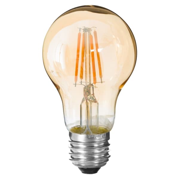 Ravfarvet, lige LED-pære 4,2W E27