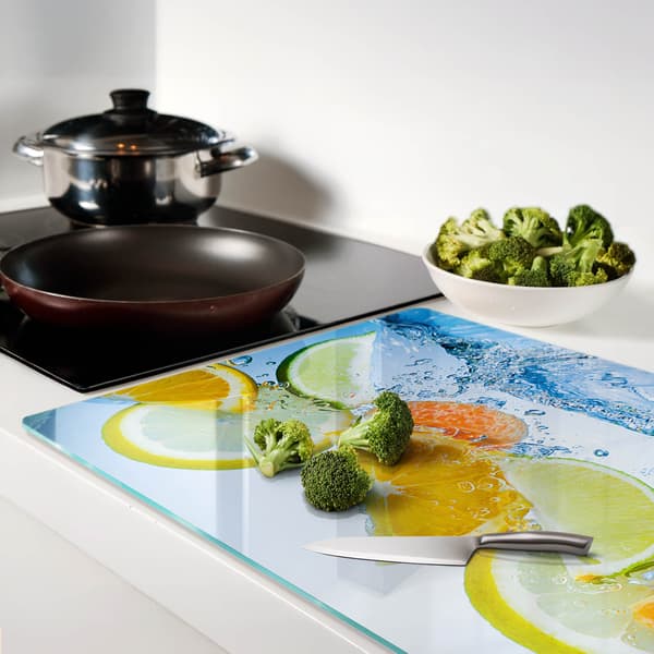 Dekorativ glasplade til servering af snacks med citrusvand 80x52 cm