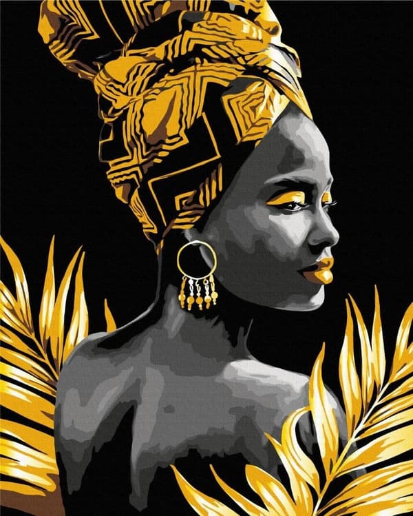 Maleri efter tal 40x50cm - Golden Muse