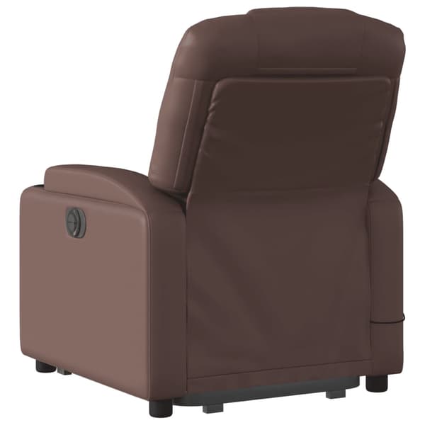 vidaXL Lyftbar massagefåtölj, brun, konstläder