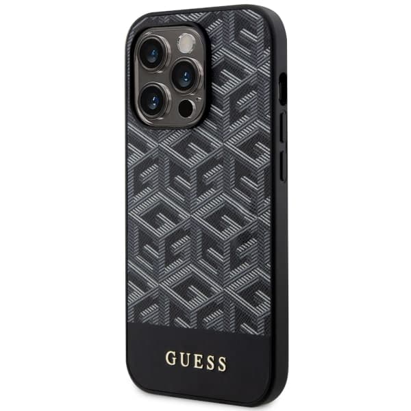 Guess GCube Stripes MagSafe-etui til iPhone 14 Pro, sort