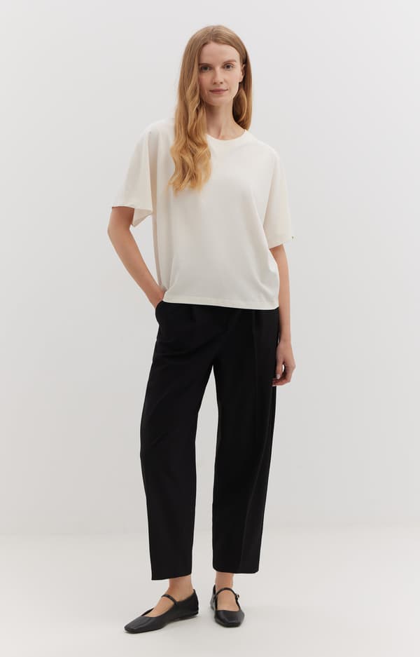 Ekologisk bomulls-t-shirt i oversize-modell, L